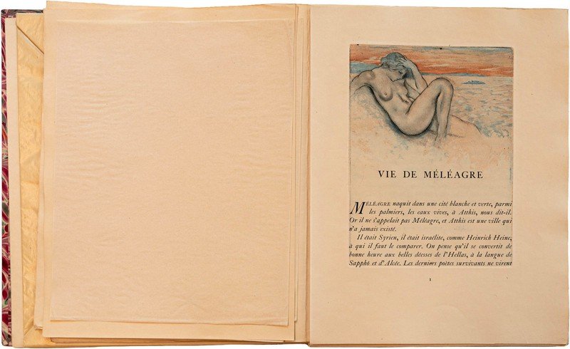 Pierre Louys - Les poesies de Meleagre. Illustré de quinze eaux-fortes originales en couleurs par E. Chimot