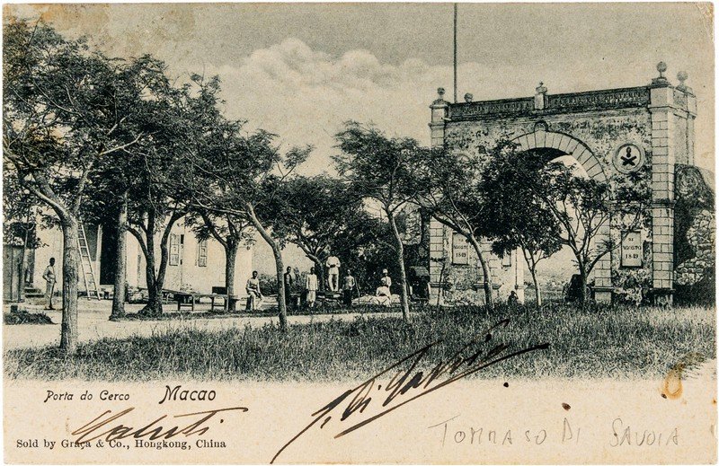 Tommaso di Savoia - Cartolina da Macao con firma autografa