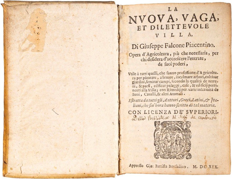 Falcone Piacentino Giuseppe - La nuova, vaga, et dilettevole villa