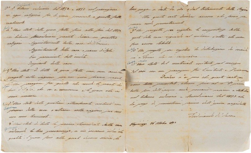 Ferdinando di Savoia - Lunga lettera autografa con firma di pugno