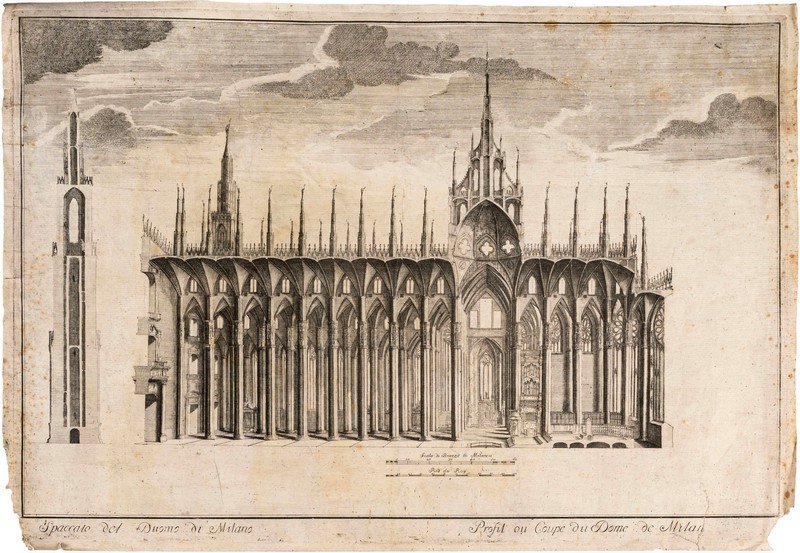 Gaetano la Poer (attivo nel XVIII secolo) - Spaccato del Duomo di Milano