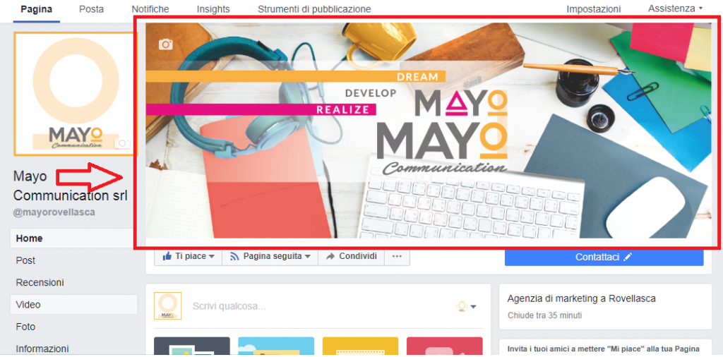 Immagine di copertina Facebook di mayo communication