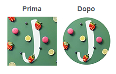 Immagine profilo nella visualizzazione quadrata e tonda