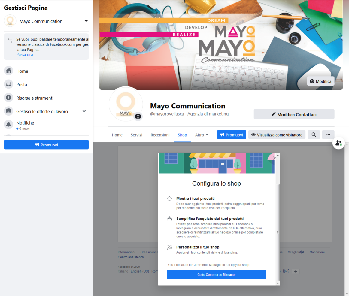 Facebook Shops come accedere
